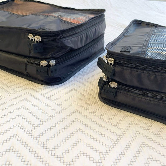 Side View La Poche Small Garment Cube - Black 