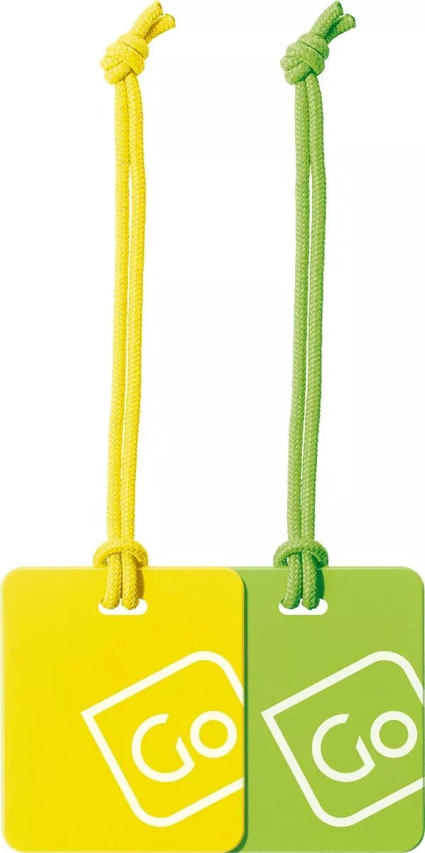 Load image into Gallery viewer, GO Luggage Tag Twin Pack (Yellow/Green)
