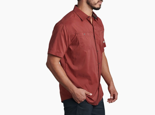 KUHL STRETCH STEALTH MENS SHORT SLEEVE SHIRT - RUSTIC RED