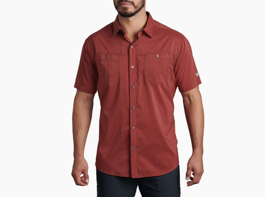 KUHL STRETCH STEALTH MENS SHORT SLEEVE SHIRT - RUSTIC RED