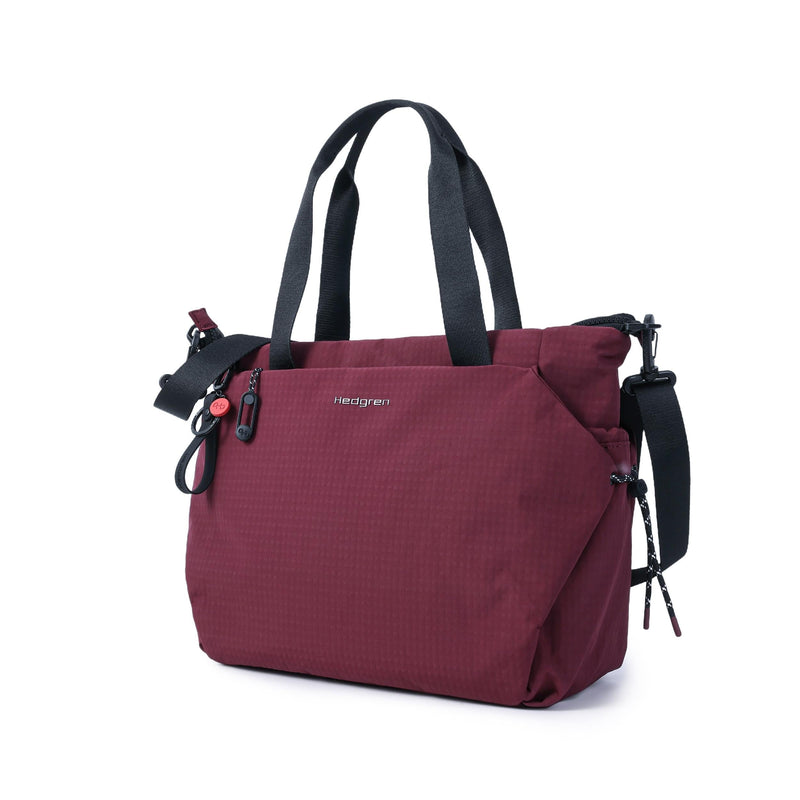 Load image into Gallery viewer, Hedgren Satoshi Tote 14Inch Maroon Banner
