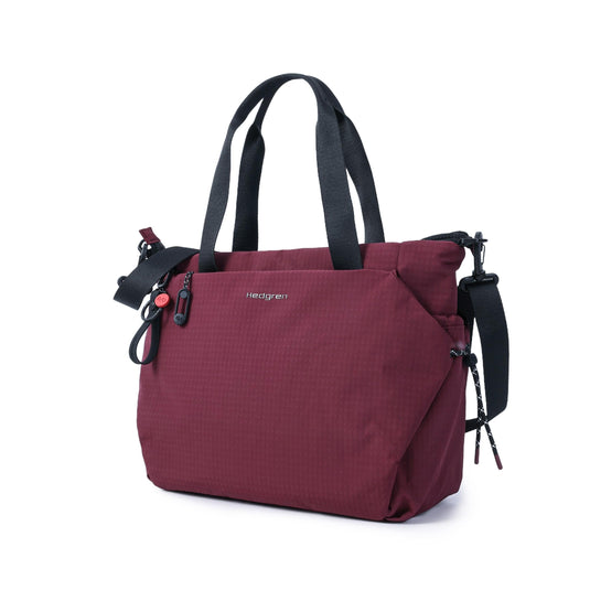 Hedgren Satoshi Tote 14Inch Maroon Banner