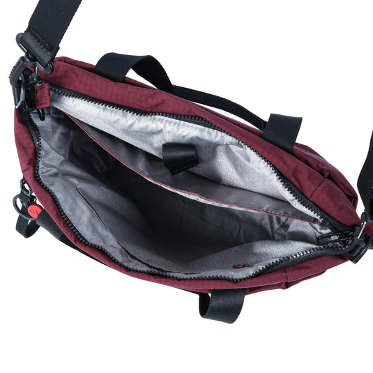 Hedgren Satoshi Tote 14Inch Maroon Banner