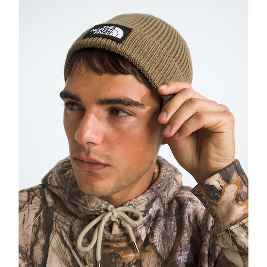 TNF Logo Box Cuffed Beanie Cedar