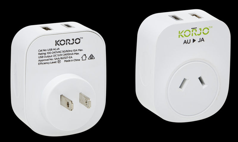 Load image into Gallery viewer, Korjo USB A+C &amp; Power Adaptor AU/JAPAN

