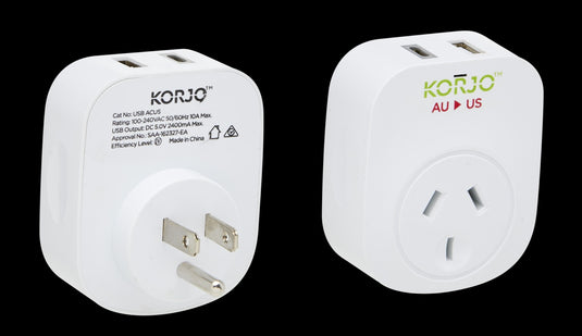 Korjo USB A+C & Power Adaptor AU/US