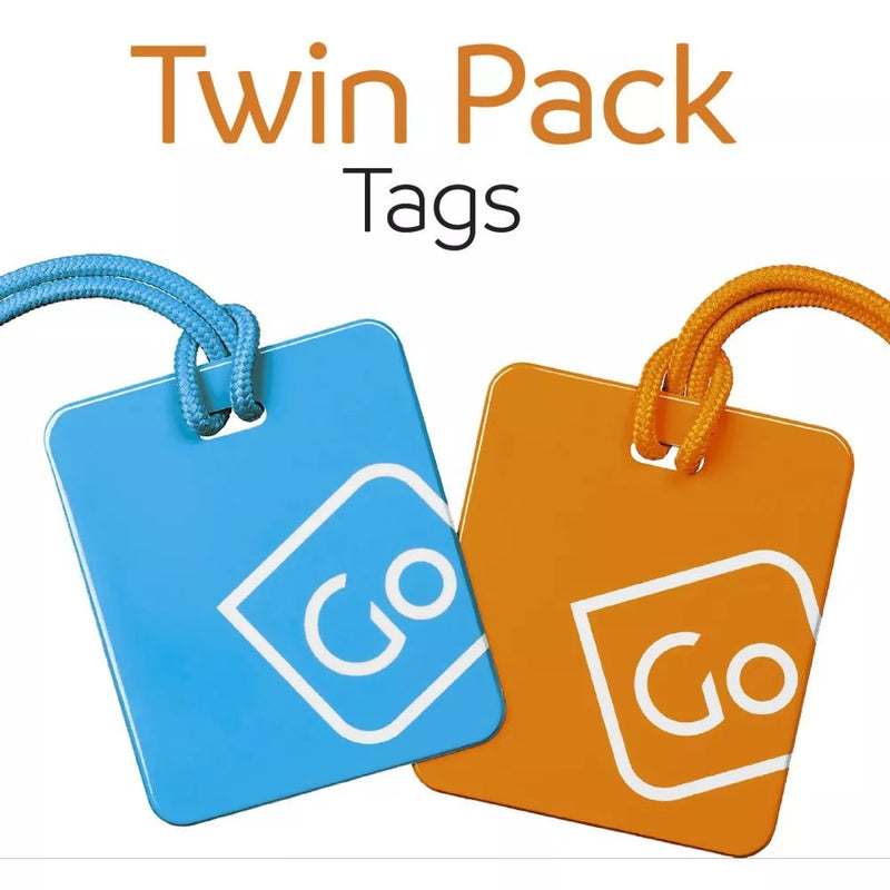 Load image into Gallery viewer, GO Luggage Tag Twin Pack (Blue/Orange)
