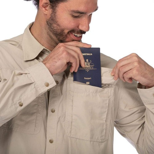 Load image into Gallery viewer, Mont Lifestyle Vented Mens L/S Shirt - Stone
