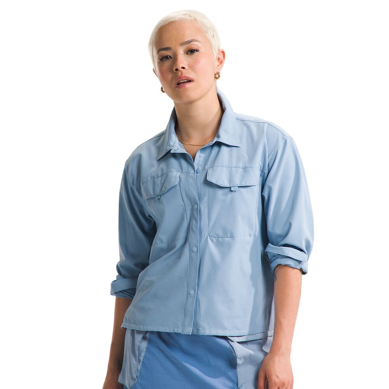 Load image into Gallery viewer, The North Face First Trail Long Sleeve Womens Shirt - Steel Blue
