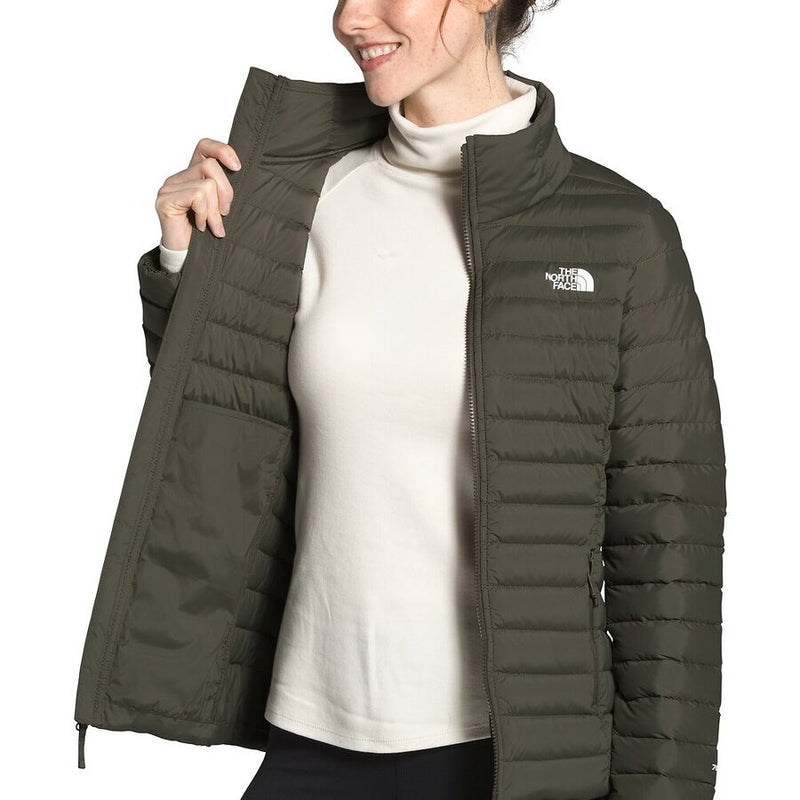 Load image into Gallery viewer, TNF Stretch Down Jacket New Taupe Green Womens
