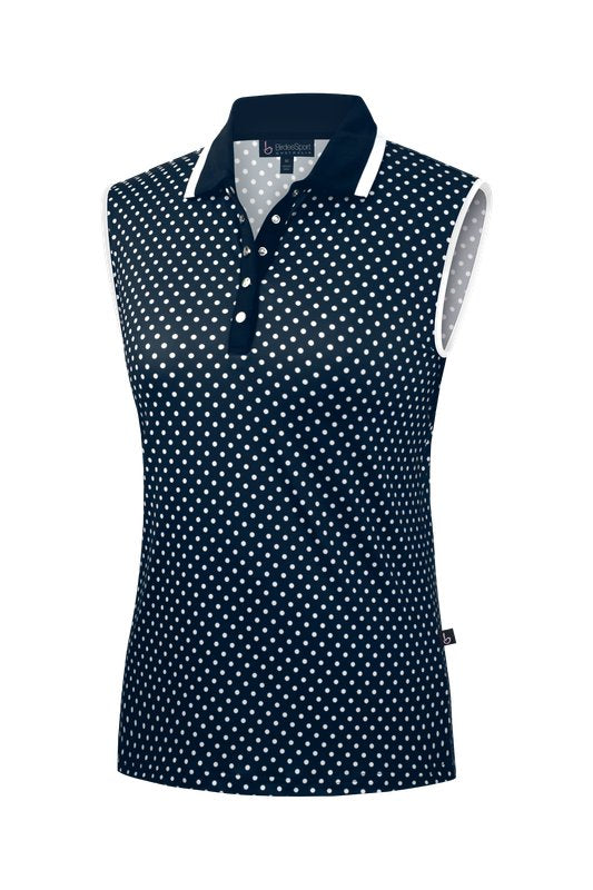 Birdee Coco Navy Spot Sleeveless Top Womens