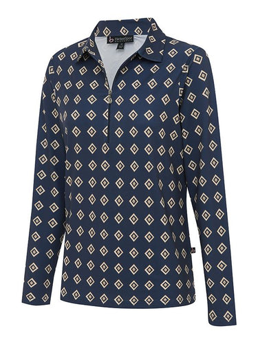 Birdee Sport Long Sleeve Navy Diamond Top