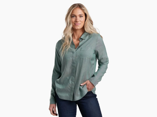 Kuhl Hadley Long Sleeve Womens Shirt - Evergreen