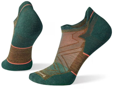 SMARTWOOL RUN TARGETED CUSHION LOW ANKLE SOCKS - MILITARY OLIVE
