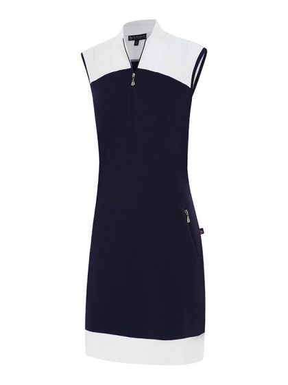 Birdee Sport Block Sleeveless Dress - Navy/White